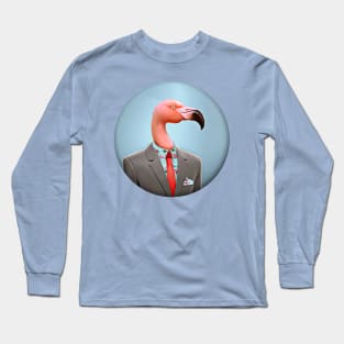 Pink flamingo in a suit Long Sleeve T-Shirt